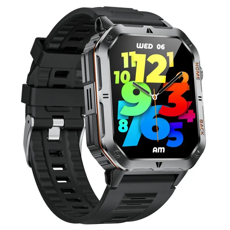 MT62 2.01-inch IPS Display Outdoor Adventures Smart Watch with 1000mAh Battery & Flashlight(Black)