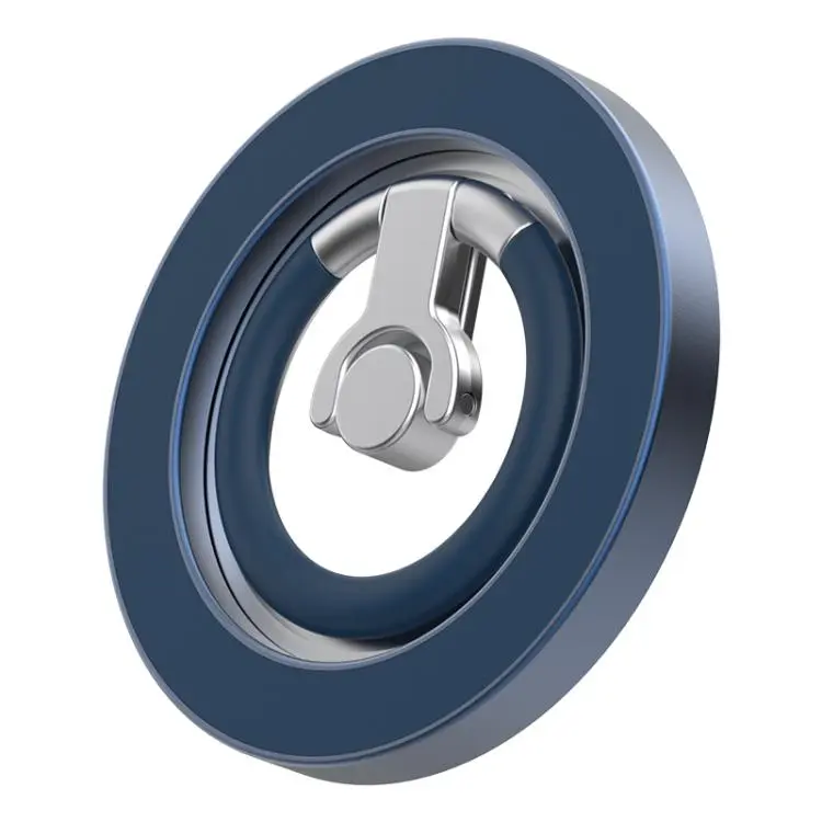 Multi-Functional 360 Degree Rotation Ring Buckle Magnetic Phone Holder with Silicone Ring Guard(Dark Blue)