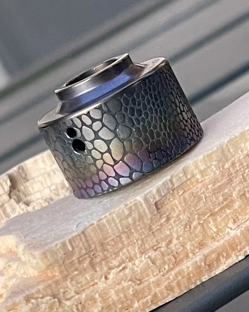 Multicolored Reptil Haku Venna Cap Titanium Engraved #2BC055