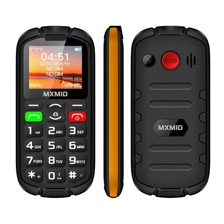 MXMID A8 Pro, 2.0 inch Big Button Rugged Style Senior Phone, SOS, BT, Torch, Network