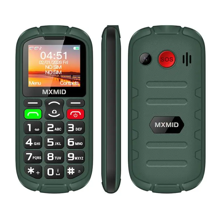 MXMID A8 Pro, 2.0 inch Big Button Rugged Style Senior Phone, SOS, BT, Torch, Network