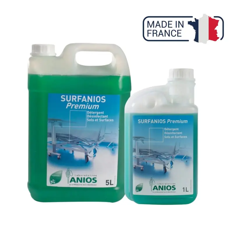 Nettoyant désinfectant Surfanios Premium - 5L / 1L / dose 20 ml - Anios