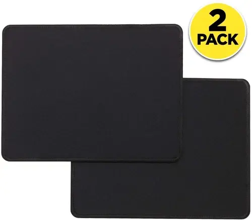 Non-Slip Stitched Edge Mouse Pads - 2 Pack