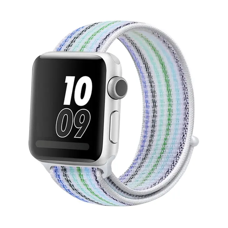 Nylon Loop Watch Band For Apple Watch Ultra 49mm&Watch Ultra 2 49mm / Series 9&8&7 45mm / SE 3&SE 2&6&SE&5&4 44mm / 3&2&1 42mm (Pinstripe Blue)