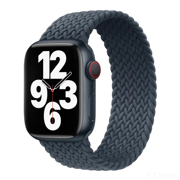 Nylon Single-turn Braided Watch Band For Apple Watch Series 8&7 41mm / SE 2&6&SE&5&4 40mm / 3&2&1 38mm, Length