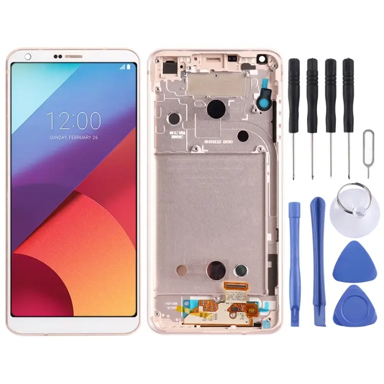 Original LCD Screen For LG G6 / H870 / H870DS / H872 / LS993 / VS998 / US997 Digitizer Full Assembly with Frame7(Gold)