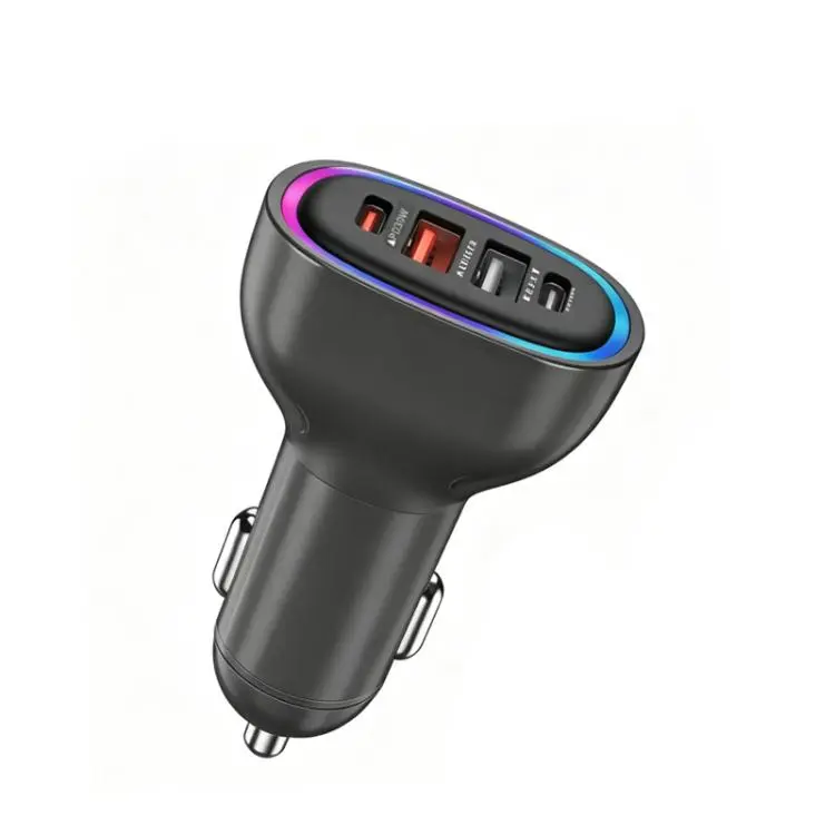 P54 75W PD3.0 USB-C x 2+USB x 2 Multi Protocol Car Charger(Black)