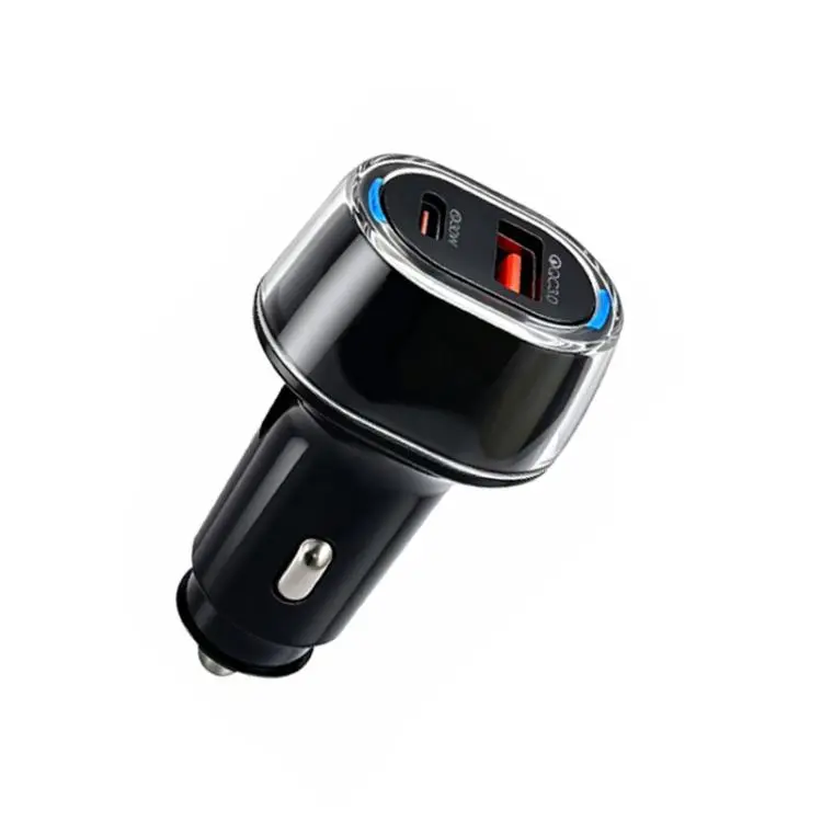 P78 55W PD3.0 / PPS + QC3.0 USB Macron Color Car Charger(Black)