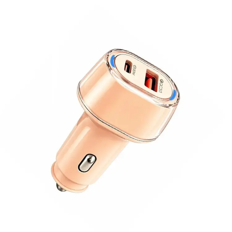 P78 55W PD3.0 / PPS + QC3.0 USB Macron Color Car Charger(Champagne Gold)