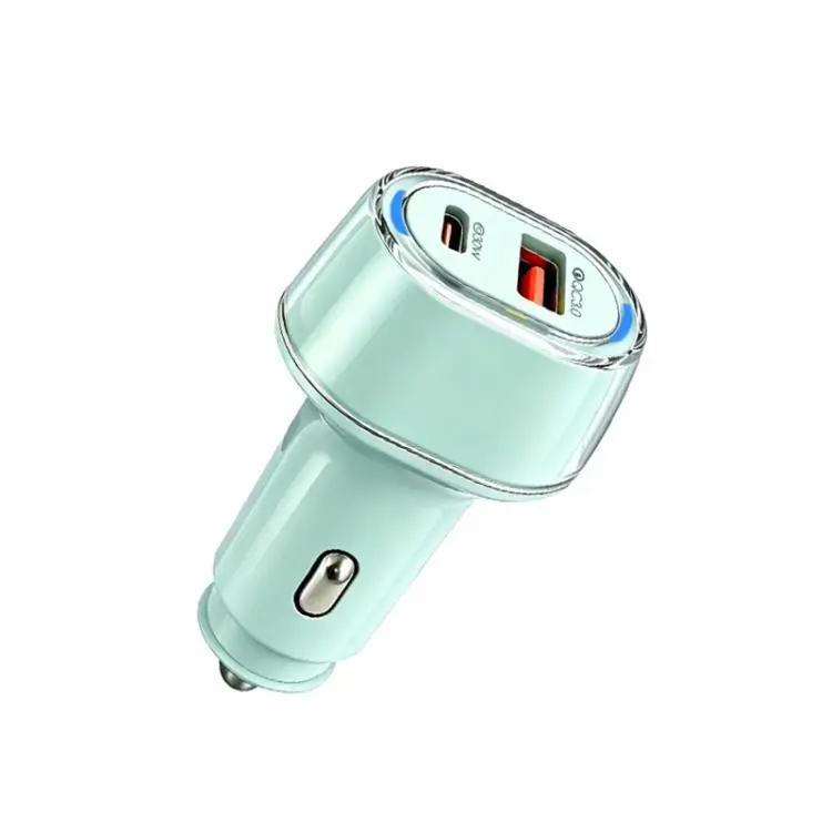 P78 55W PD3.0 / PPS + QC3.0 USB Macron Color Car Charger(Green)