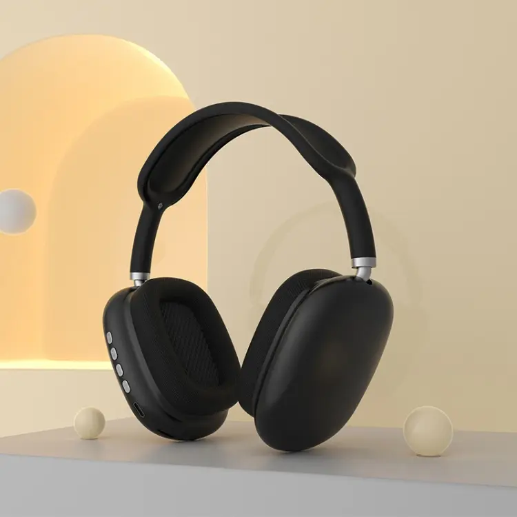 P9 Bluetooth 5.1 Subwoofer Wireless Headset Support AUX / TF Card(Black)