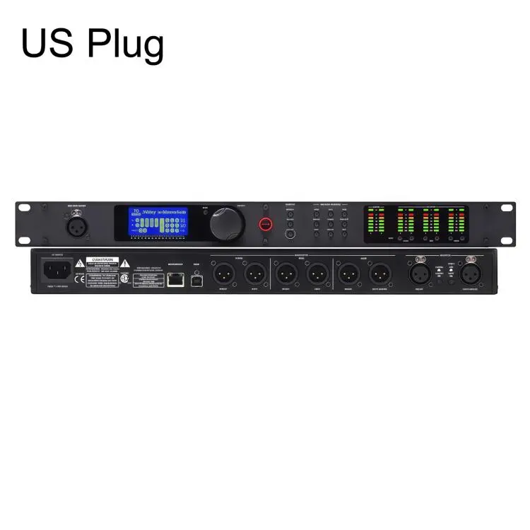 PA2 Digital Audio Processor Speaker Management System 2 Input 6 Output Crossover DSP US Plug