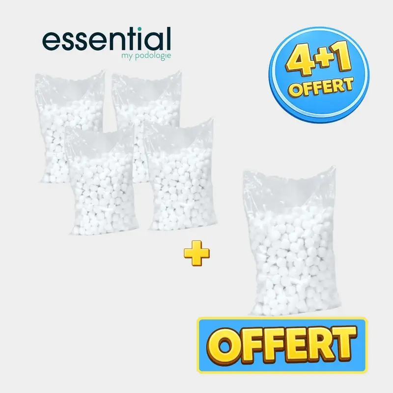 Pack 4+1 sachets de 700 boules de coton hydrophile - Essential by My Podologie