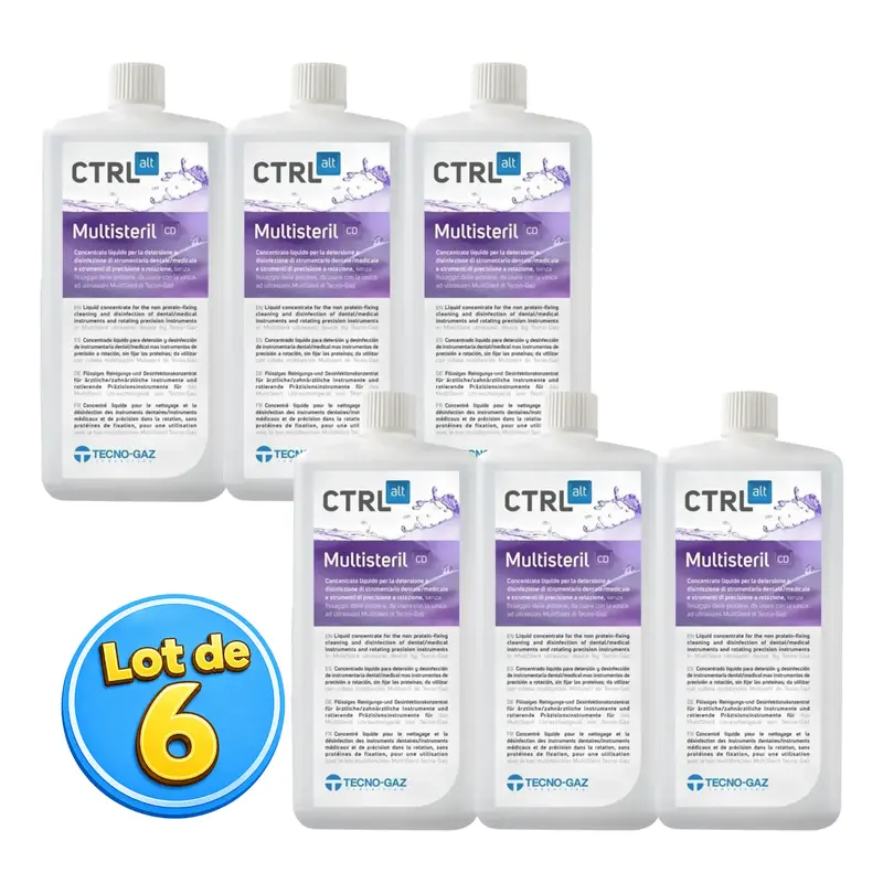 Pack de 6 bouteilles - Multisteril CD Ctrl+Alt - Liquide nettoyant désinfectant - 1 L