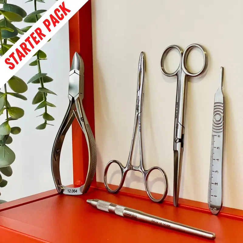 Pack de démarrage instrumentation - Pince à ongles, péan, ciseaux et portes lames - Essential by My Podologie