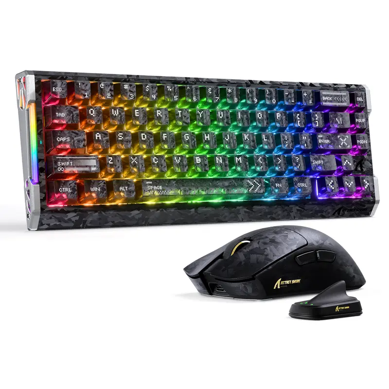 Pack gaming en fibre de carbone ATTACK SHARK R68 HE & X11 ULTRA