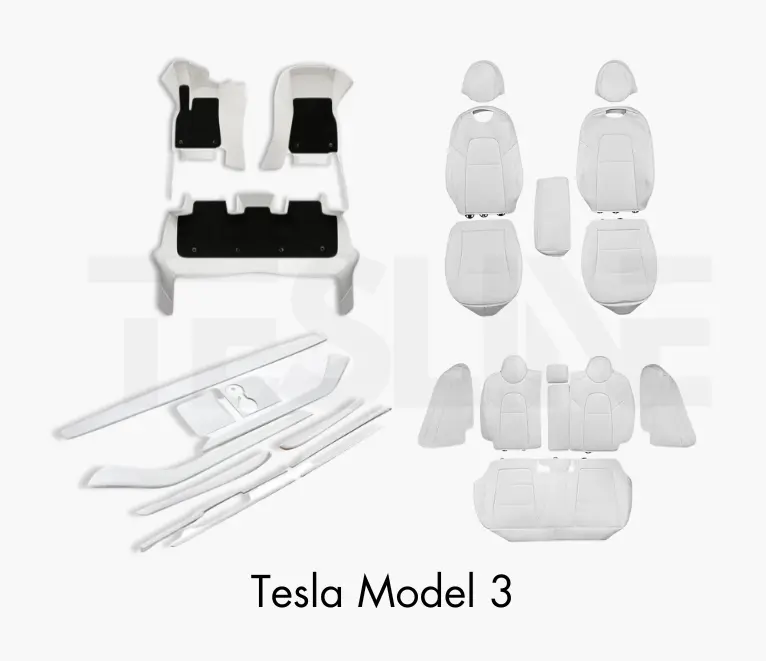 Pack Intérieur Blanc Élégant pour Tesla Model 3