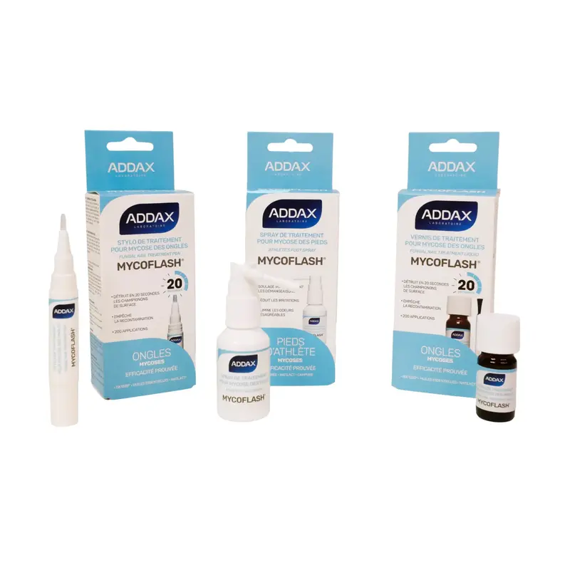 Pack Traitement Mycose - Vernis, Stylo et Spray - Laboratoire Addax
