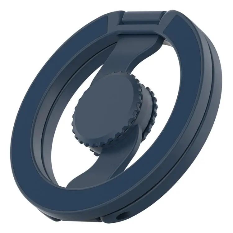 Painted Version Fully Foldable Fingertip Gyroscope Magnetic Phone Holder(Dark Blue)