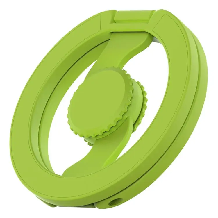 Painted Version Fully Foldable Fingertip Gyroscope Magnetic Phone Holder(Fluorescent Green)