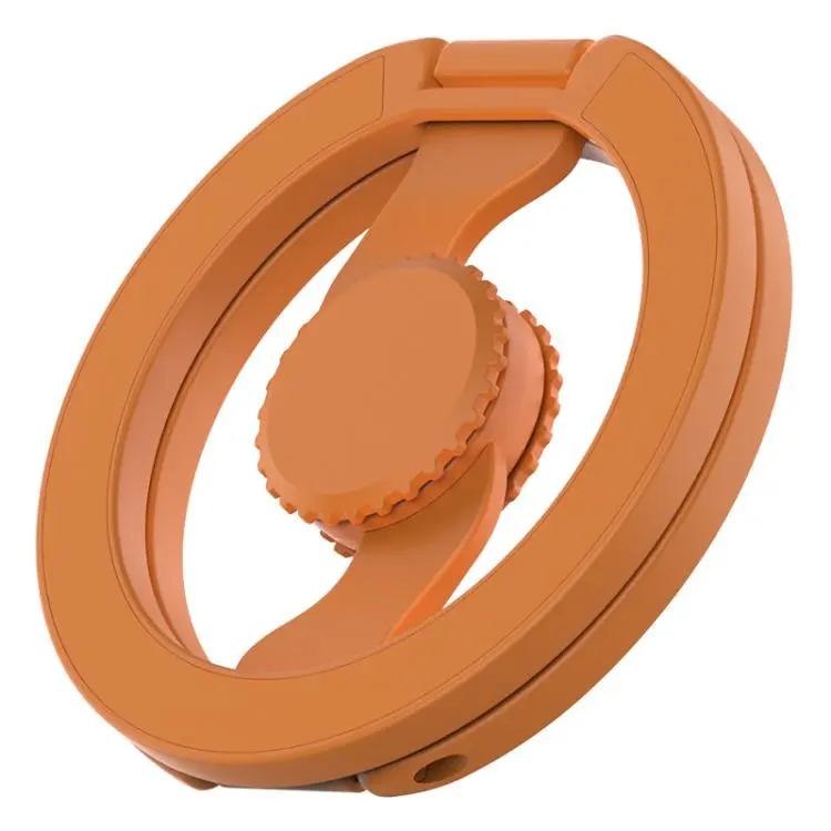 Painted Version Fully Foldable Fingertip Gyroscope Magnetic Phone Holder(Orange)
