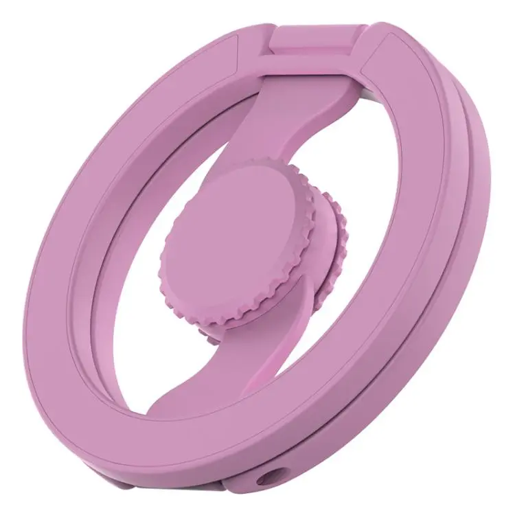 Painted Version Fully Foldable Fingertip Gyroscope Magnetic Phone Holder(Pink)