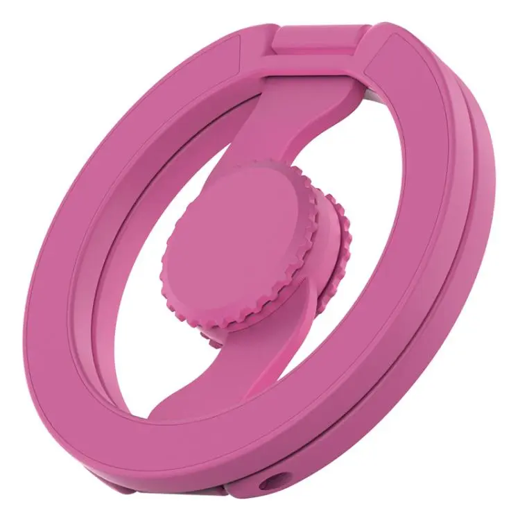 Painted Version Fully Foldable Fingertip Gyroscope Magnetic Phone Holder(Rose Red)