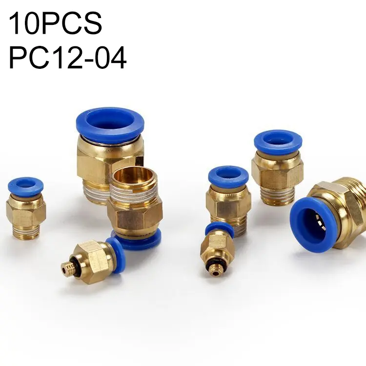 PC12-04 LAIZE 10pcs PC Male Thread Straight Pneumatic Quick Fitting Connector