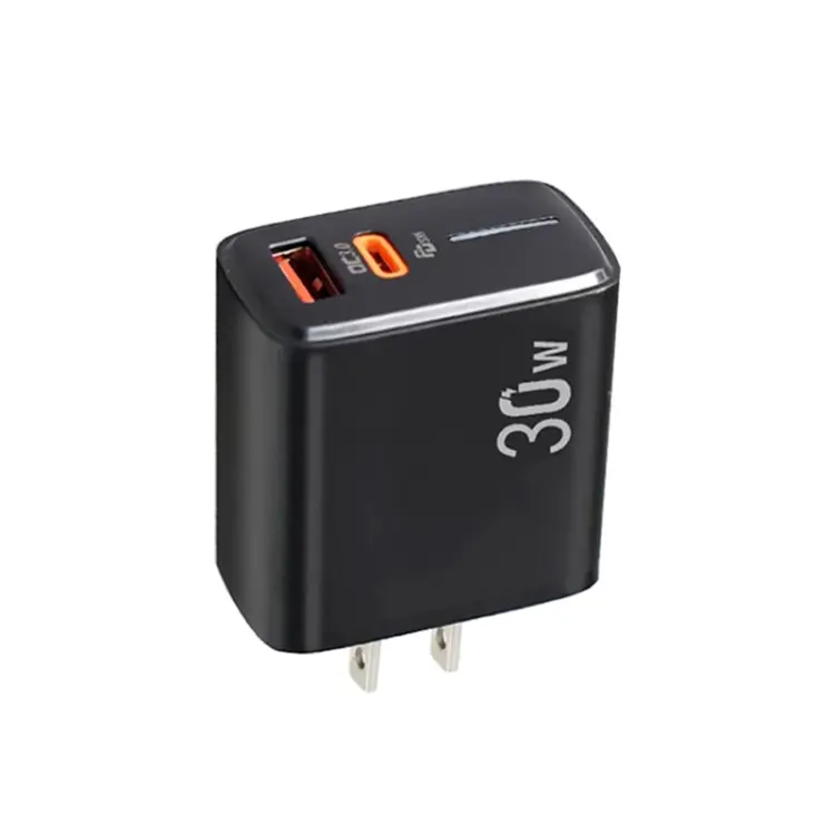 PD31 5V-20V 30W USB-C / Type-C + USB-A Multi Protocol Compatible Charger, US Plug(Black)
