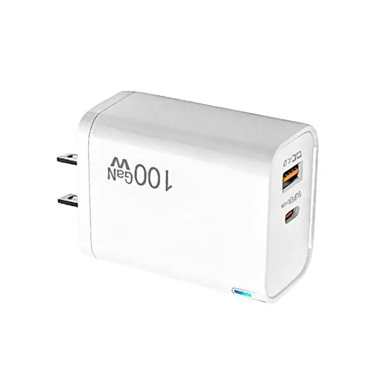 PD47 100W GaN PD Type-C, QC3.0 USB Fully Compatible Protocol Charger,US Plug(White)
