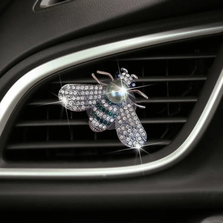 Pearl-encrusted Little Bee Car Air Conditioner Air Outlet Decoration Aromatherapy Clip, Color