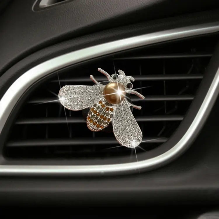 Pearl-encrusted Little Bee Car Air Conditioner Air Outlet Decoration Aromatherapy Clip, Color