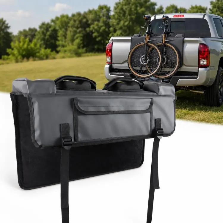 Pickup Truck Tailgate Pad for 2 Bikes Heavy-Duty Waterproof Tailgate Bike Protection Mat(Black)