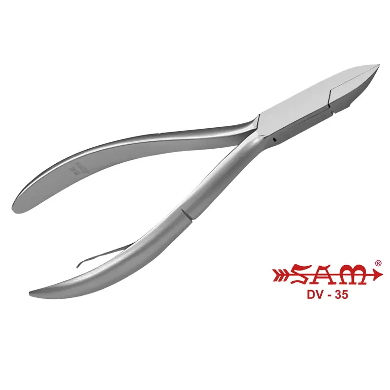 Pince à ongles - Acier inoxydable - Finition satinée - Coupe droite - Mors plats et arrondis - 13 cm - Sam