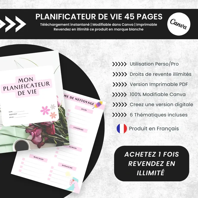 Planificateur de Vie PLR à utiliser ou revendre