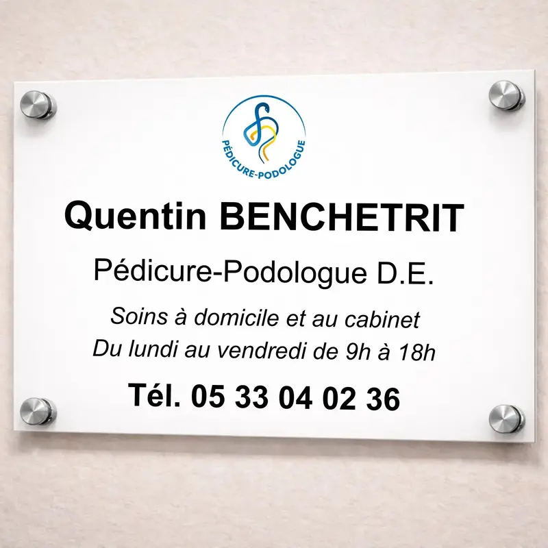 Plaque professionnelle Pédicure-Podologue personnalisable