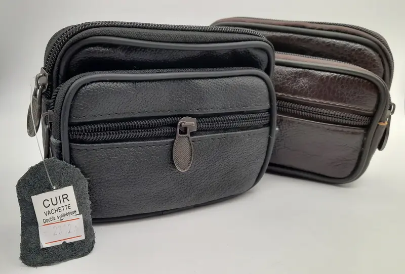 Pochette cuir 3 poches