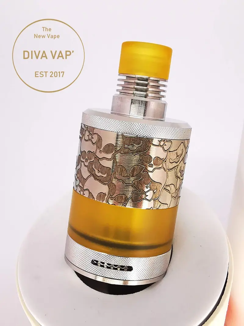 Precisio MTL RTA by BD Vape, Silver, gravure Skulls Edition - Skulls Engraved Edition