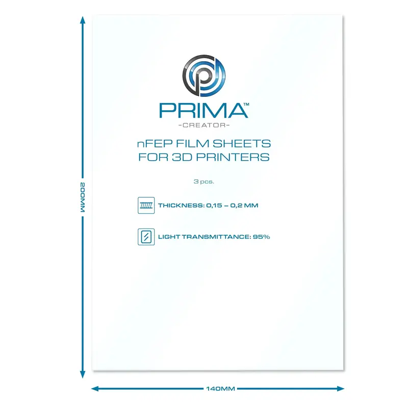 PRIMACREATOR NFEP FILM SHEETS FOR 3D PRINTERS - 140 X 200 MM - 3-PACK