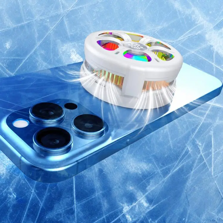 Q6 15W Semiconductor Wireless Charging Phone Cooler Magnetic Fast Cooling RGB Charger(White)