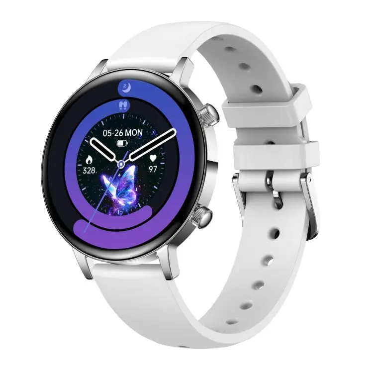 QS03 1.32-inch AMOLED Display Women Smart Watch Supports Health Monitoring(Silver Case Silver Silicone Strap)