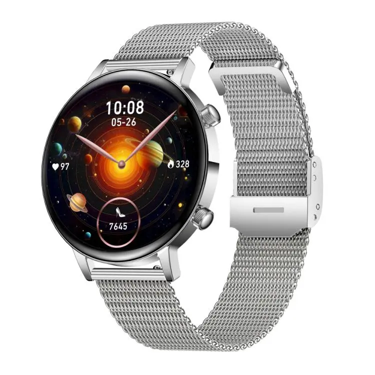 QS03 1.32-inch AMOLED Display Women Smart Watch Supports Health Monitoring(Silver Case Silver Steel Strap)