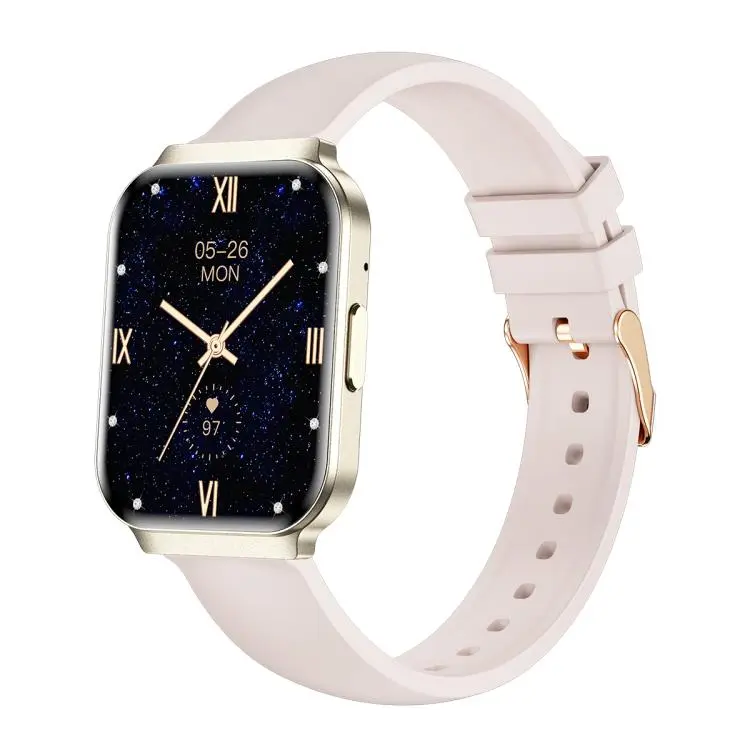 QS06 1.75 inch Square Screen Ultra-Thin Smart Calling Watch, Starlight Silicone Strap, Support Health Monitoring