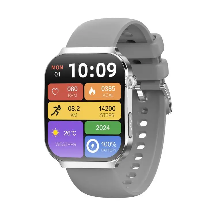 QS21 2.2 inch BT5.3 Sports Smart Watch, Support Sleep / Heart Rate / Blood Oxygen / Blood Pressure / HRV Health Monitor(Gray)