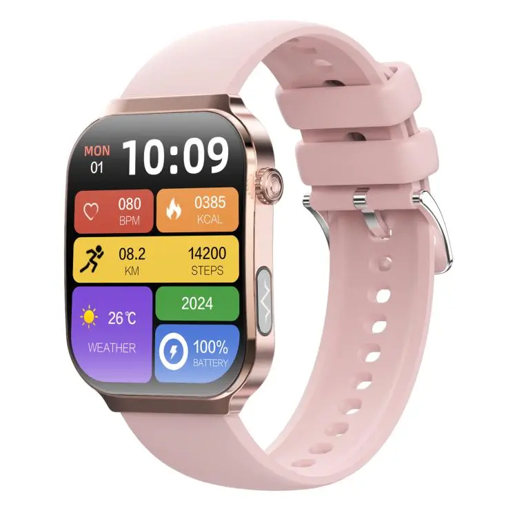 QS21 2.2 inch BT5.3 Sports Smart Watch, Support Sleep / Heart Rate / Blood Oxygen / Blood Pressure / HRV Health Monitor(Pink)