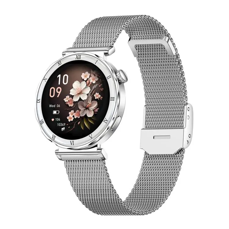QS22 1.19-inch AMOLED Display Women Smart Sports Watch(Silver Case Steel Strap)