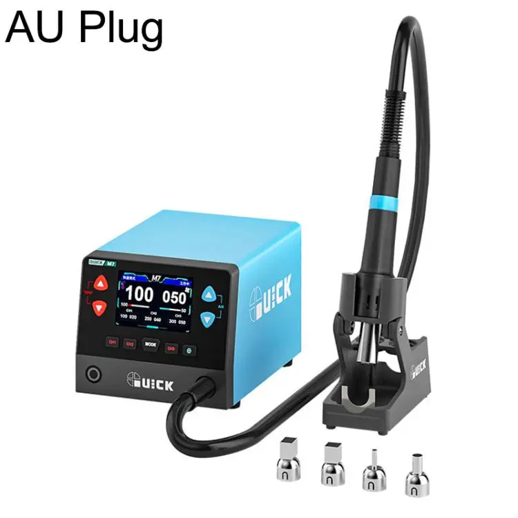 QUICK M7 1000W 9-Channel HD Digital Display Intelligent Hot Air Gun Desoldering Station(AU Plug)