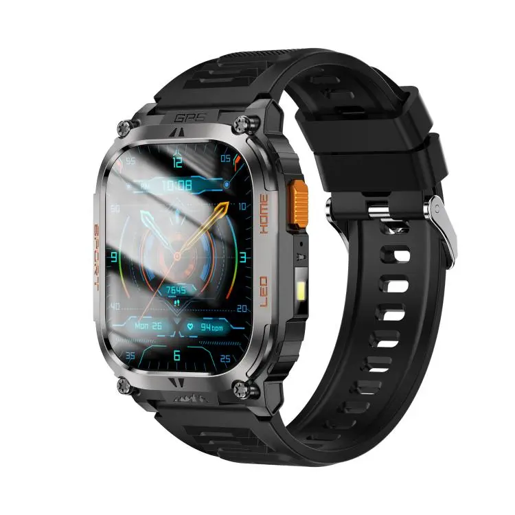 QX18 2.01-inch Display GPS Outdoor Sports Smart Watch Built-in Heart Rate Monitor(Black)