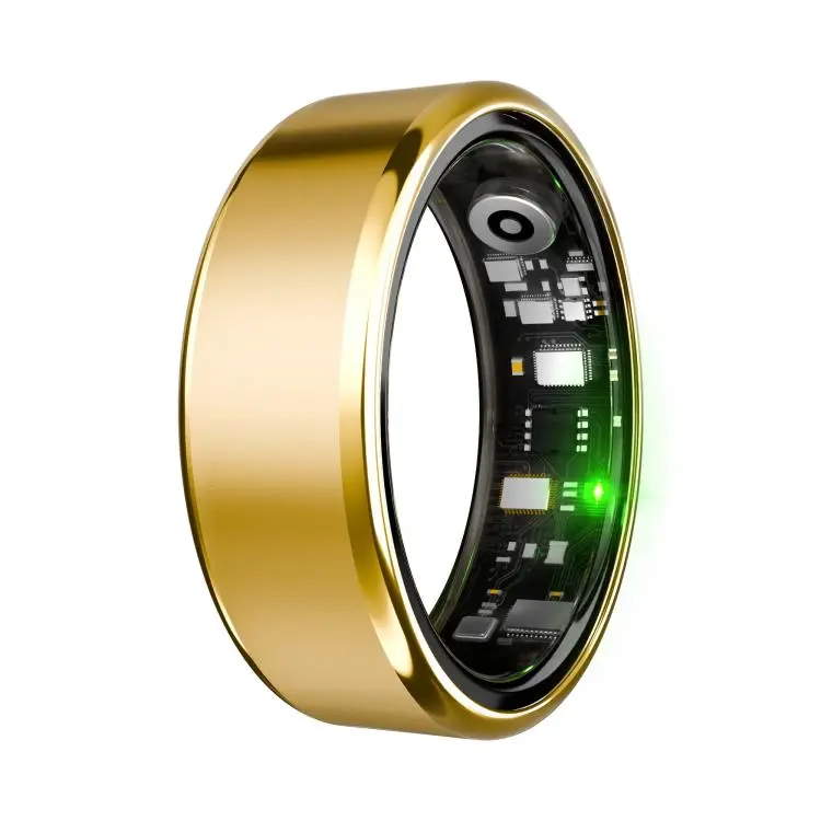 R100 SIZE 12 Smart Ring, Support Heart Rate / Blood Oxygen / Sleep Monitoring / Remote Photography(Gold)