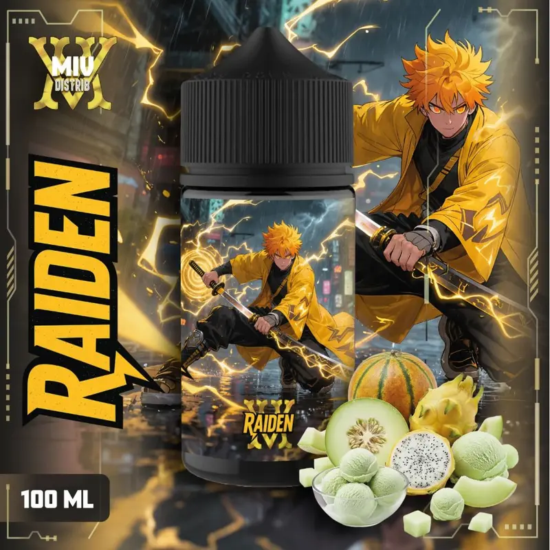 Raiden 100ml MIV by Made in Vape - Pitaya Jaune, Melon & Fraise Givrée
